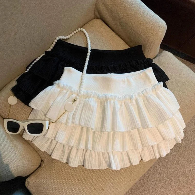 Sweet Puffy Ruched Mini Skirt