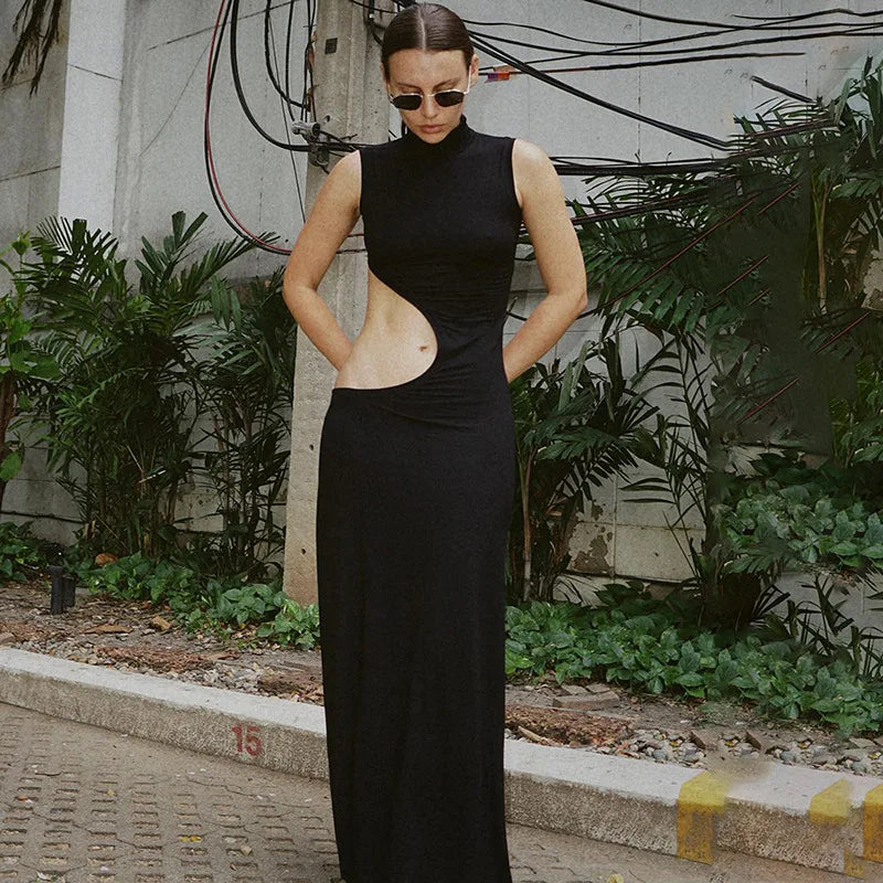 Sexy Cut Out Maxi Dress Vestido Summer Chic