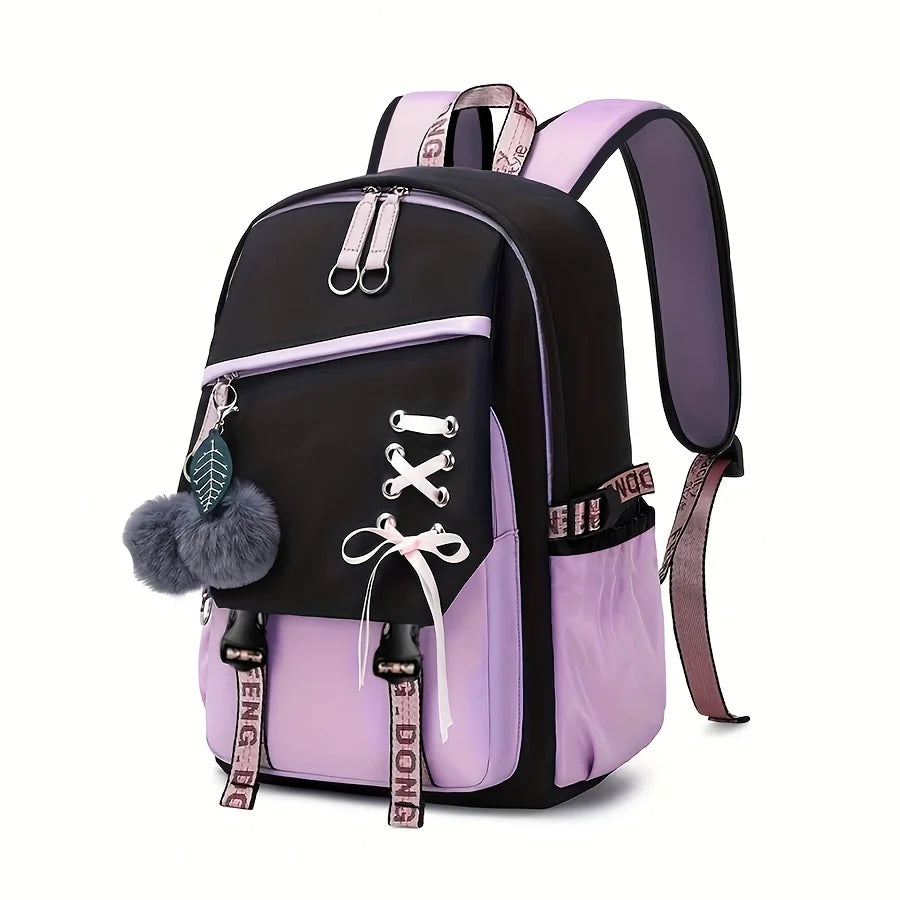 Teenagers Cute School Backpack Nylon Fabric
