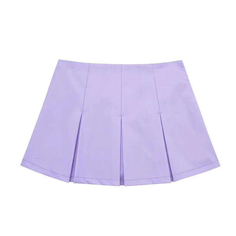 Casual Pleated Skirt Women Fashion Streetwear