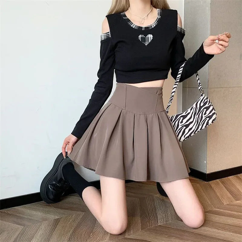 Fashion Pleated Skirt Show Leg Length Chic