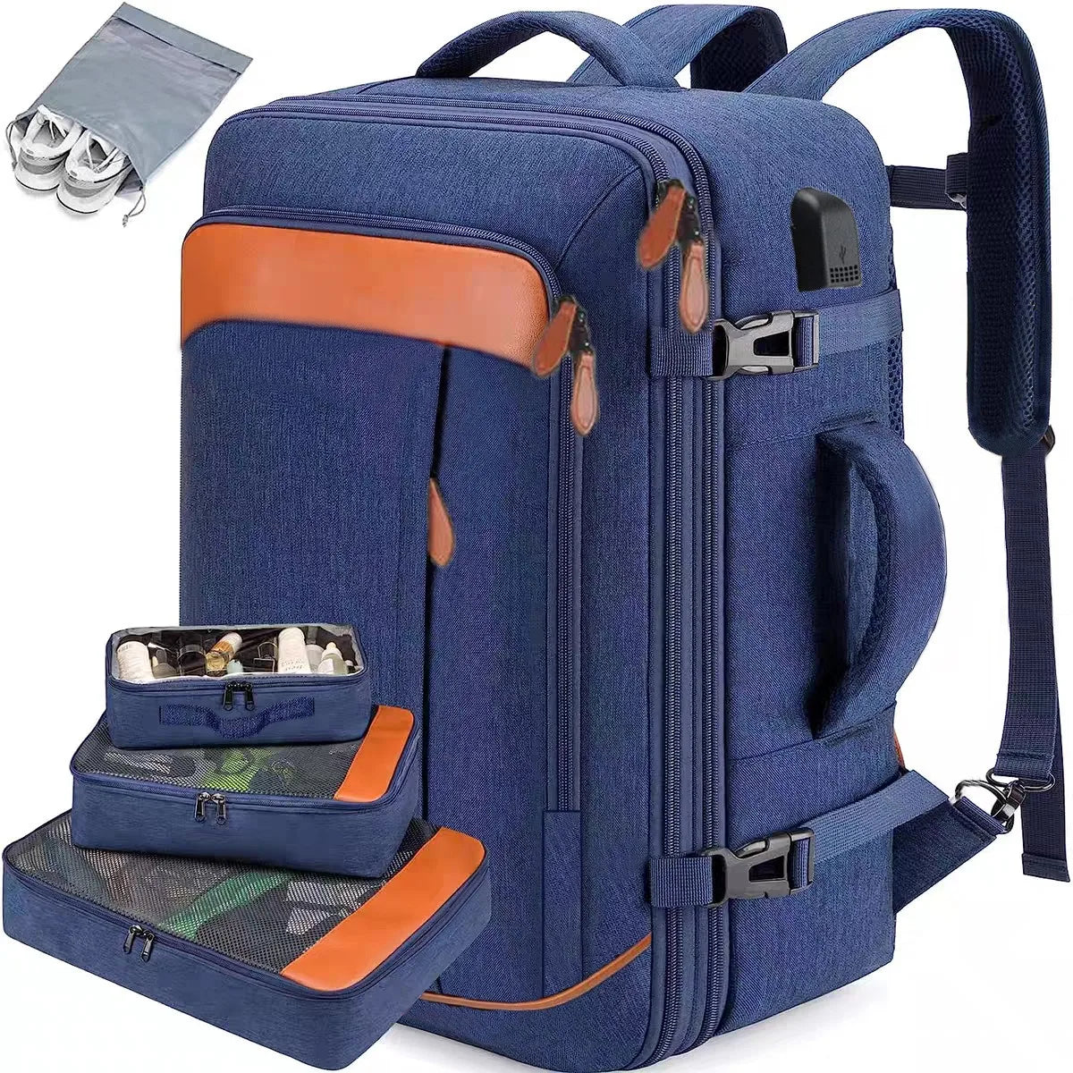 Large Capacity Expandable Travel Backpacks Water Resistant Mochila