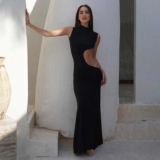 Sexy Cut Out Maxi Dress Vestido Summer Chic