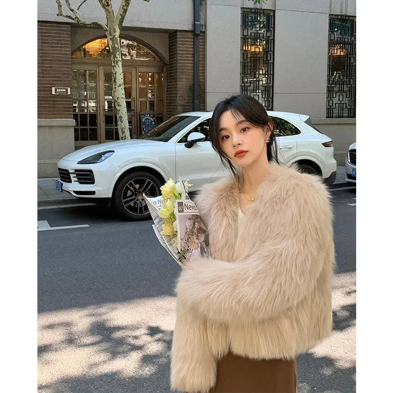 Faux Fur Coat Womens Clothing Comfortable Winter Jacket