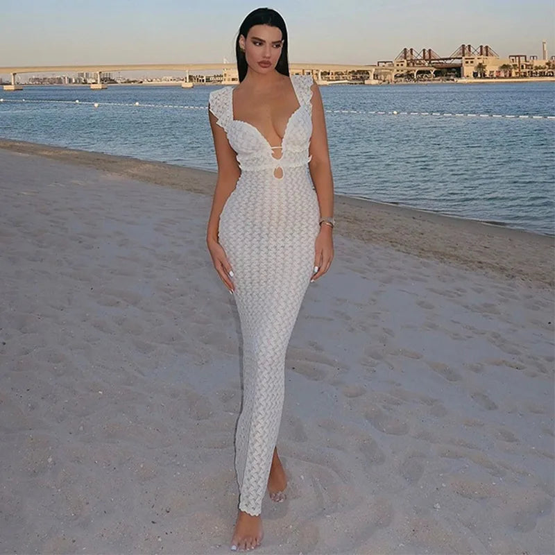 Backless Party Dress Elegant Tie Detail Summer Look