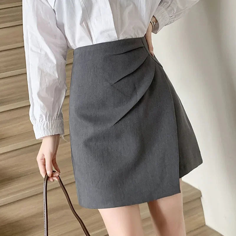 Women Fashion Office Irregular Ruffles Mini Skirts