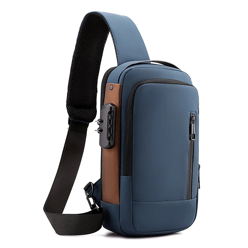 Men's  Anti-Theft Sling Bag Waterproof Usb Crossbody Bag