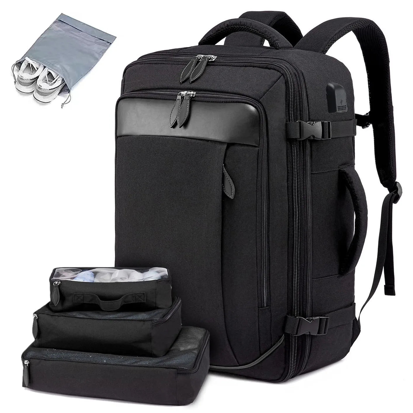 Large Capacity Expandable Travel Backpacks Water Resistant Mochila