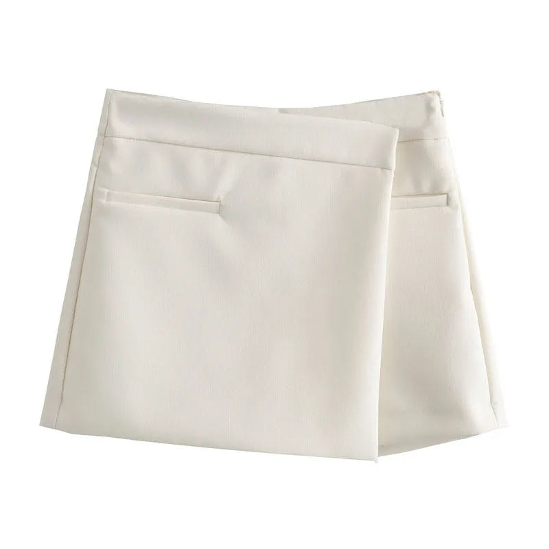 Vintage Asymmetrical Office Lady Mini Skirt