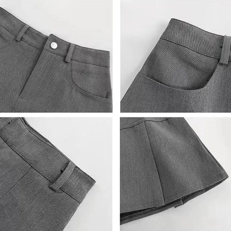 Korean Fashion Pleated Mini Skirt High Waist Chic