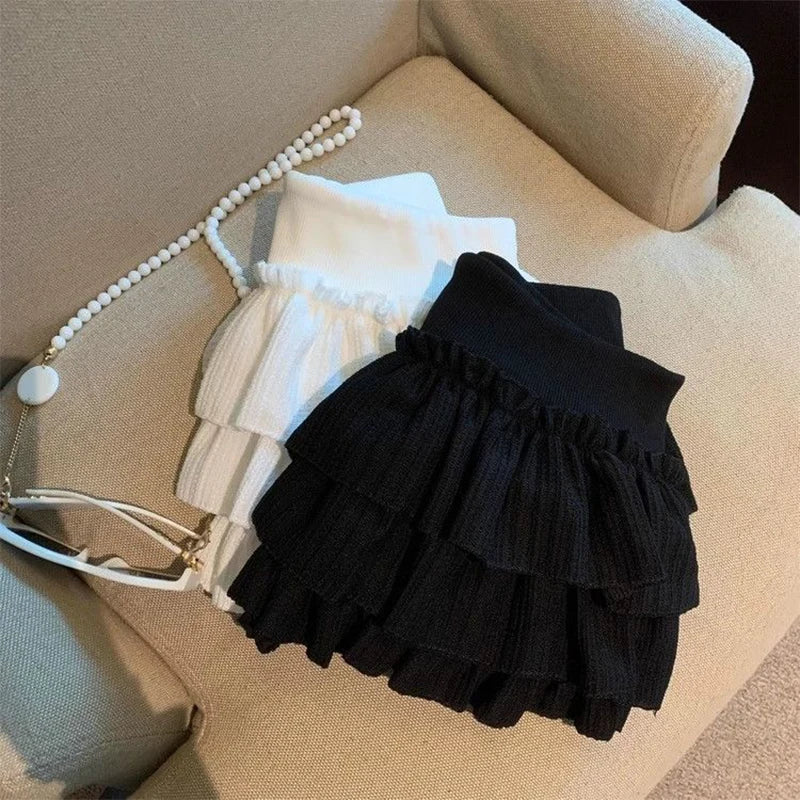 Sweet Puffy Ruched Mini Skirt