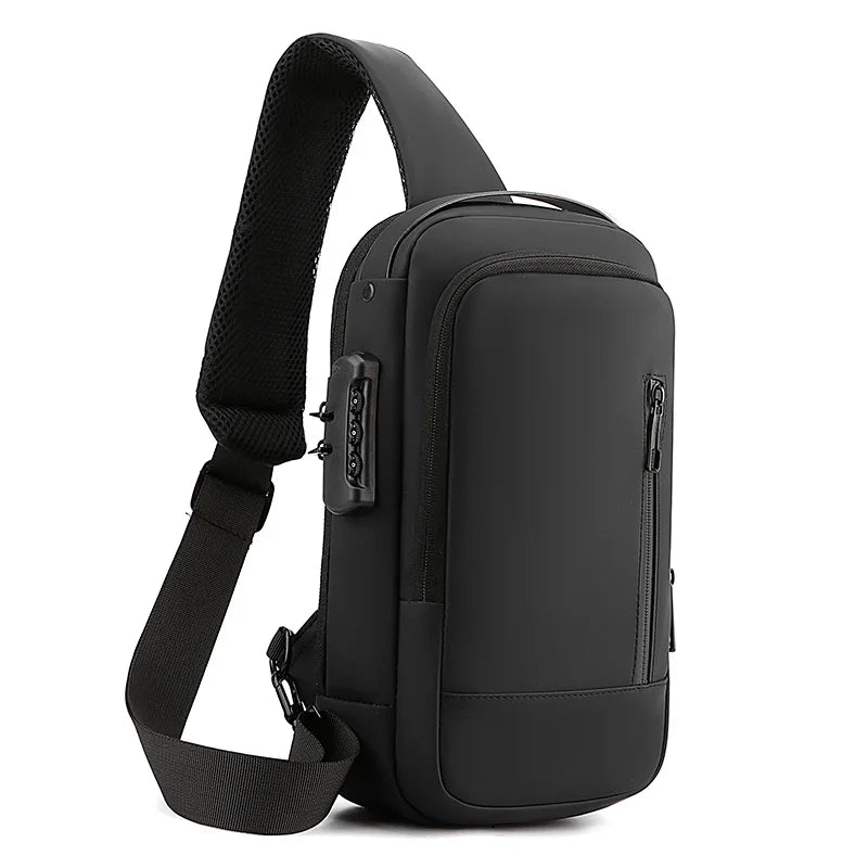 Men's  Anti-Theft Sling Bag Waterproof Usb Crossbody Bag