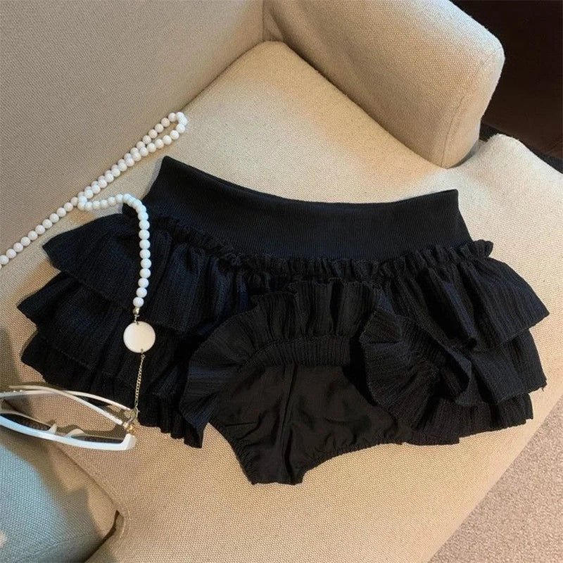 Sweet Puffy Ruched Mini Skirt
