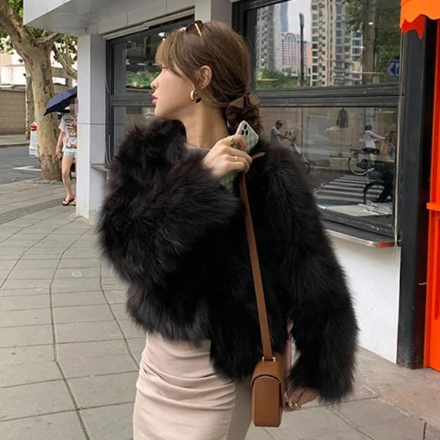 Faux Fur Coat Womens Clothing Comfortable Winter Jacket