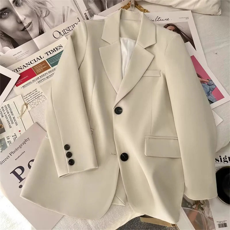 Elegant Versatile Back Split Suit Jacket Single Breasted
