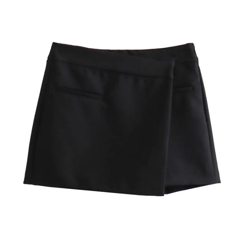 Vintage Asymmetrical Office Lady Mini Skirt