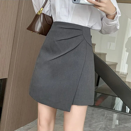 Women Fashion Office Irregular Ruffles Mini Skirts