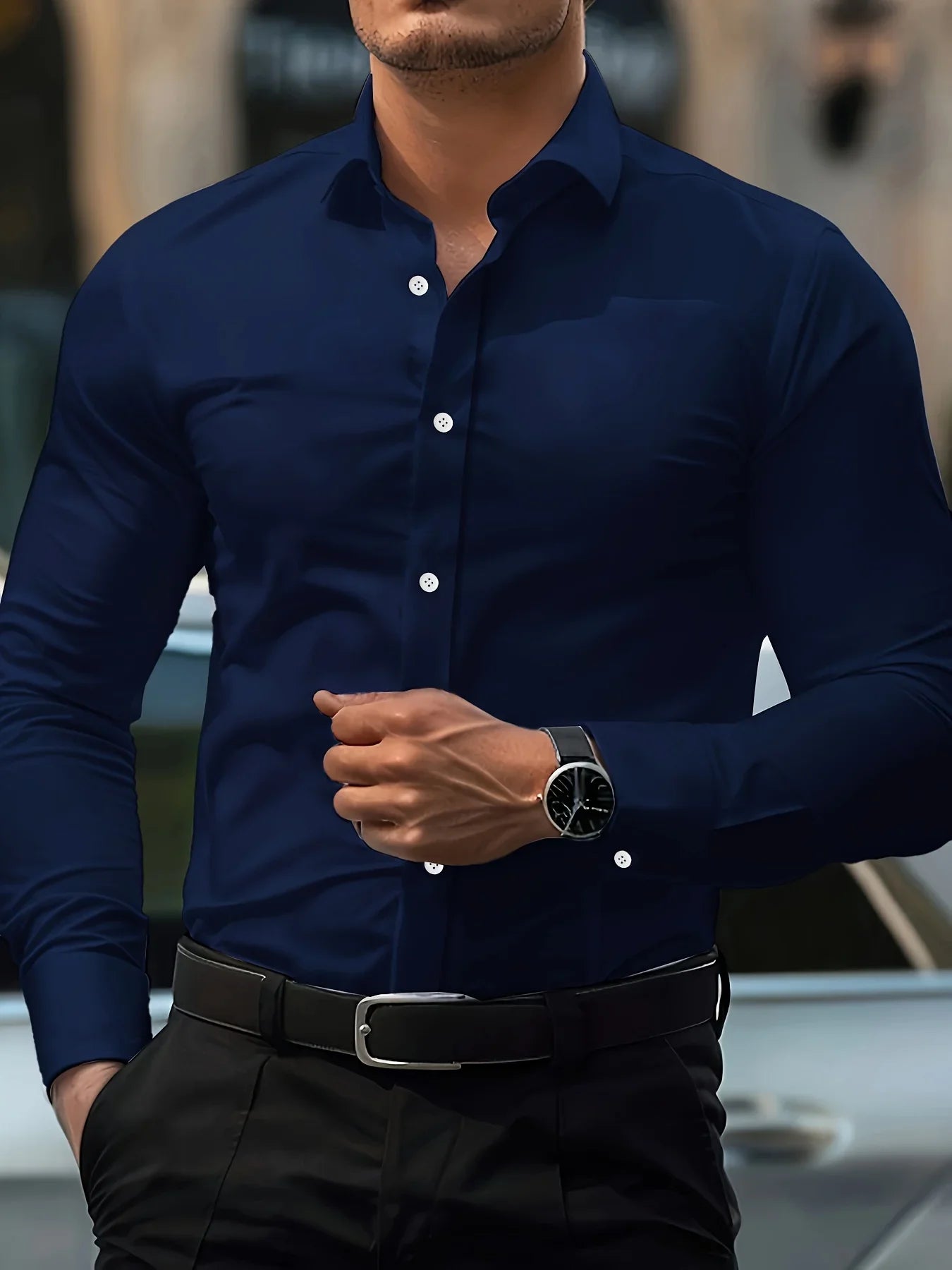 Men’s Casual Long Sleeve Shirt Slim fit