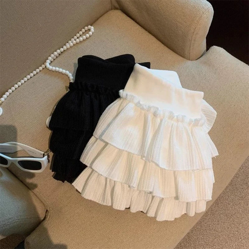 Sweet Puffy Ruched Mini Skirt
