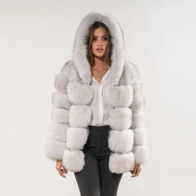 Women Luxury Faux Fur Coat Cropped Fluffy Jackets