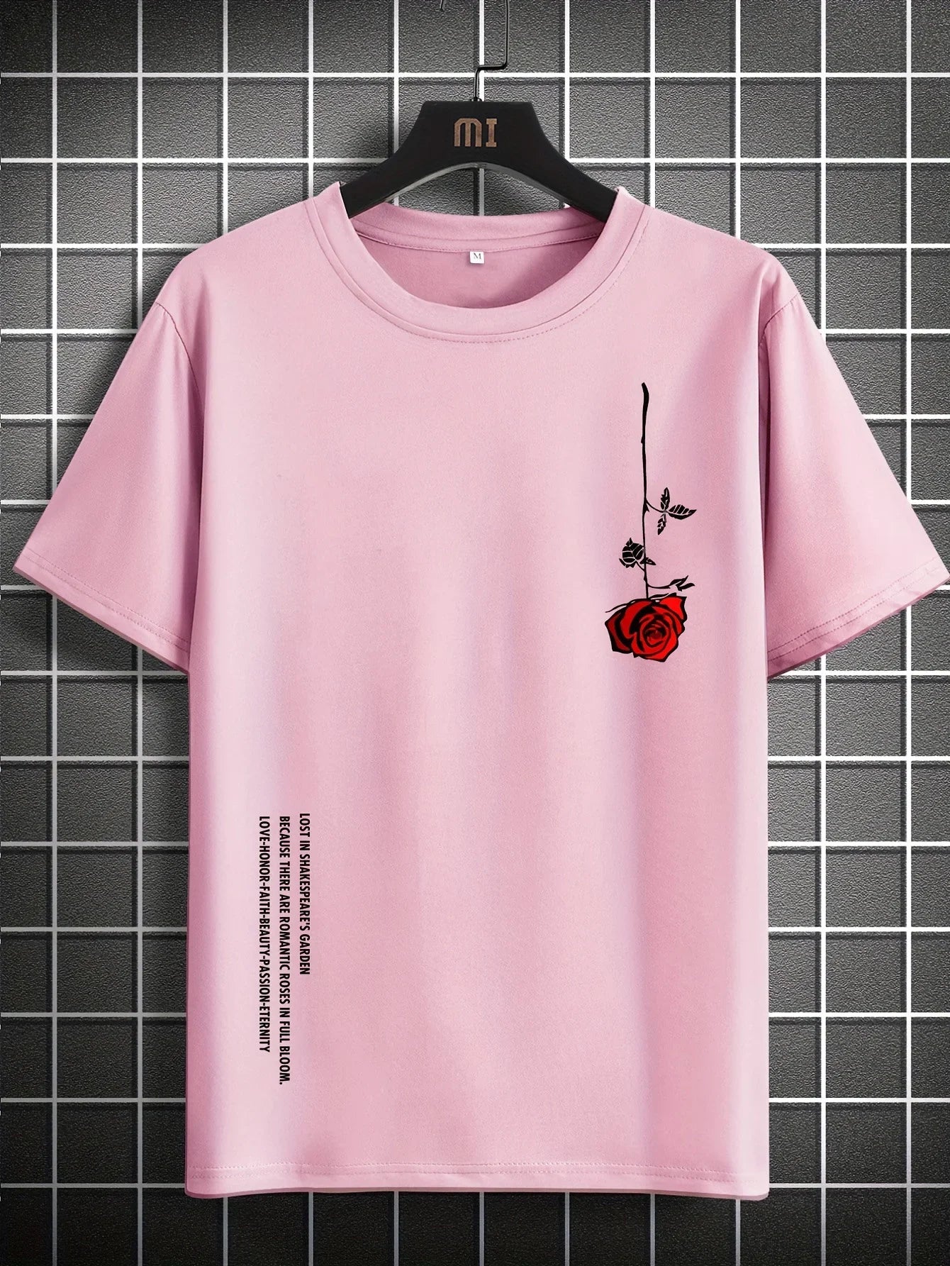 Summer Streetwear Tee Rose Print Cotton Comfort