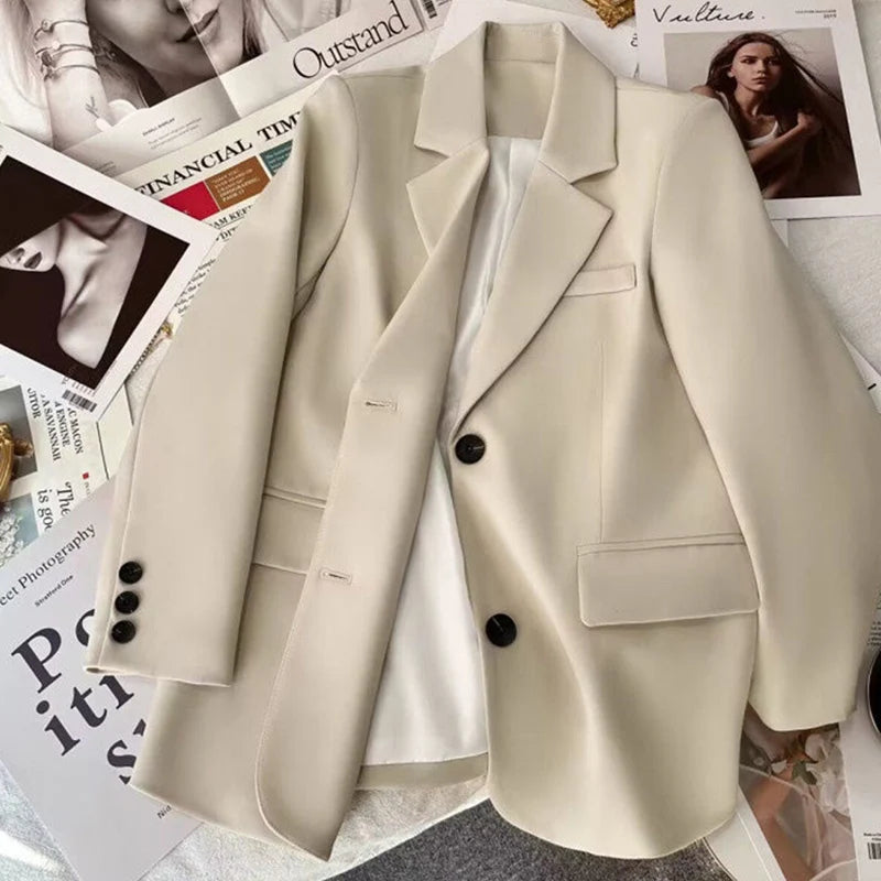 Elegant Versatile Back Split Suit Jacket Single Breasted