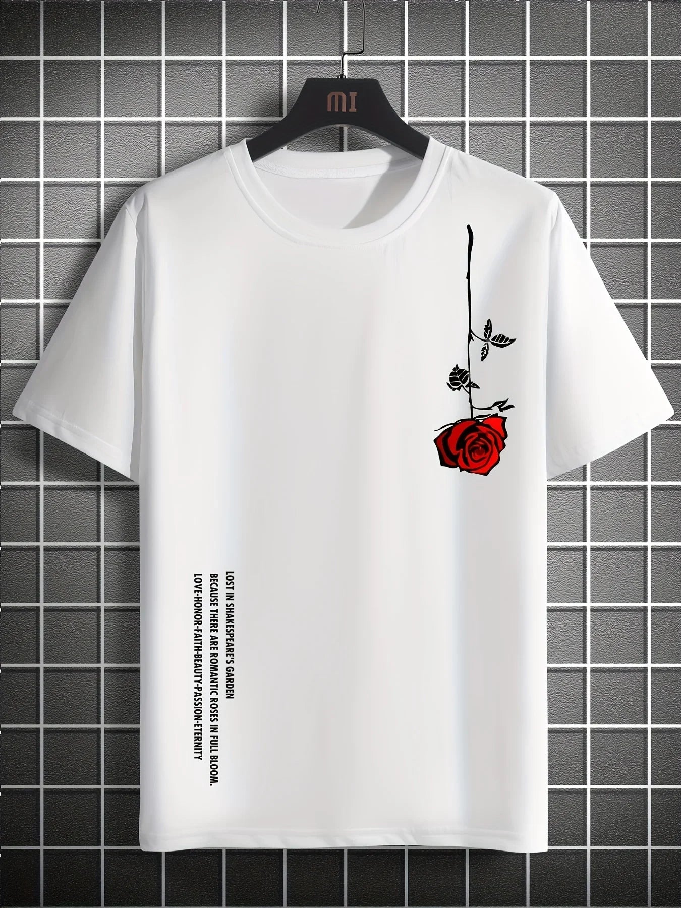 Summer Streetwear Tee Rose Print Cotton Comfort