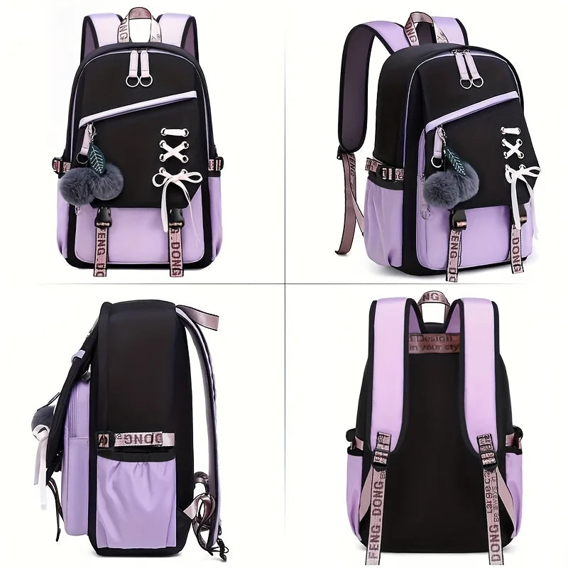 Teenagers Cute School Backpack Nylon Fabric