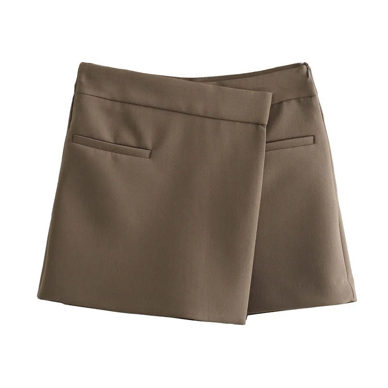 Vintage Asymmetrical Office Lady Mini Skirt