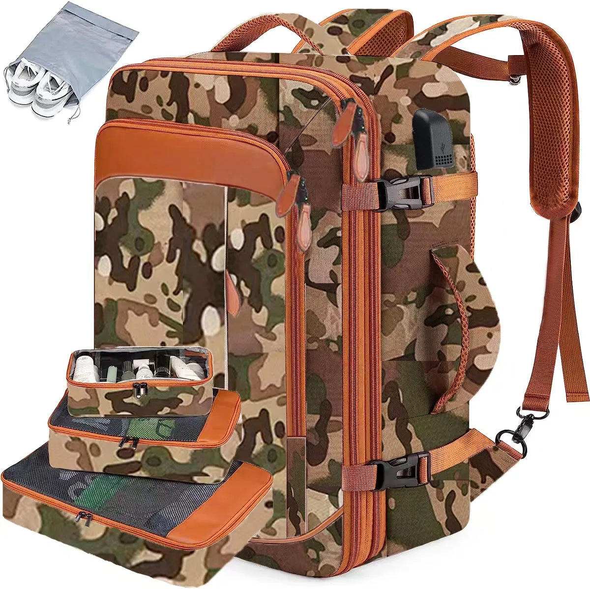 Large Capacity Expandable Travel Backpacks Water Resistant Mochila