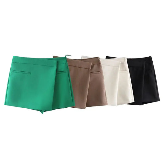 Vintage Asymmetrical Office Lady Mini Skirt