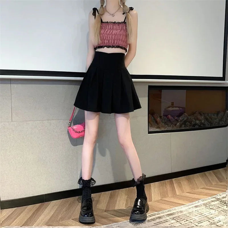 Fashion Pleated Skirt Show Leg Length Chic