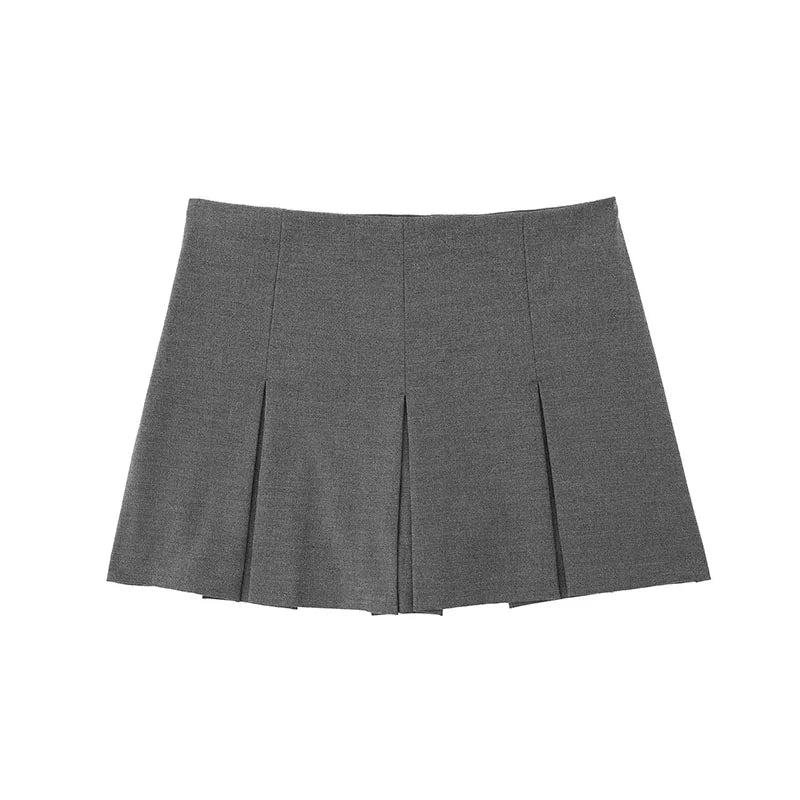 Casual Pleated Skirt Women Fashion Streetwear