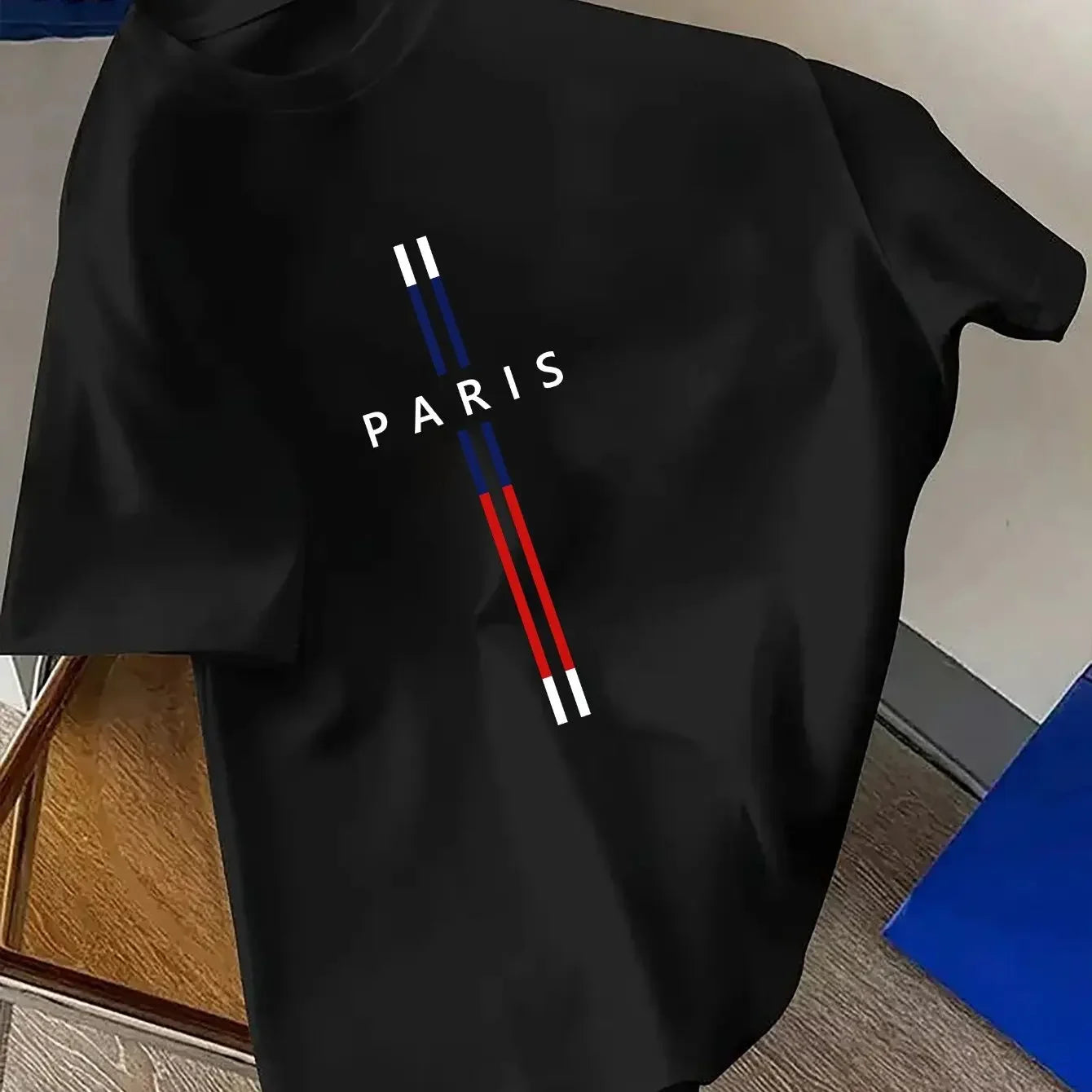 Paris Print Men’s T-Shirt Cotton, Loose Fit