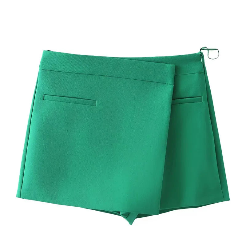 Vintage Asymmetrical Office Lady Mini Skirt