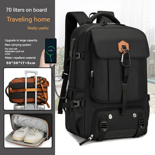 Outdoor Adventure Backpack 50L Waterproof with Shoe Pocket