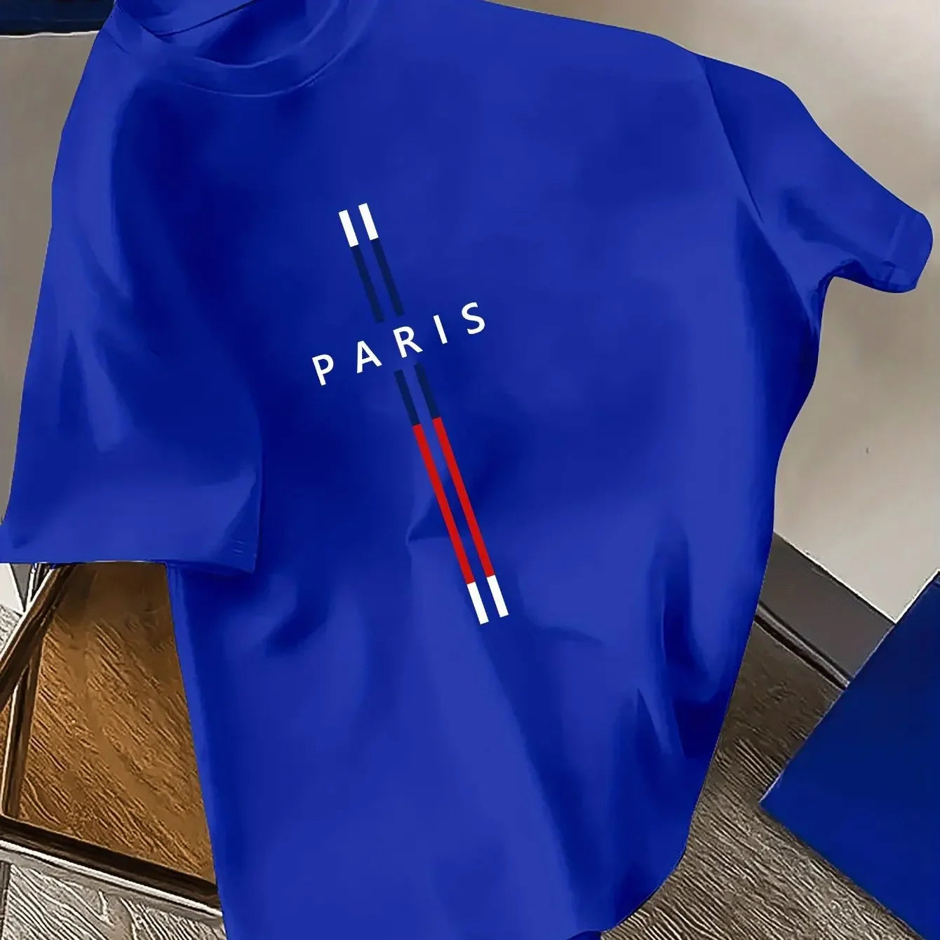 Paris Print Men’s T-Shirt Cotton, Loose Fit