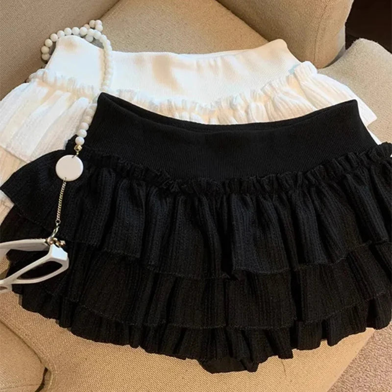 Sweet Puffy Ruched Mini Skirt