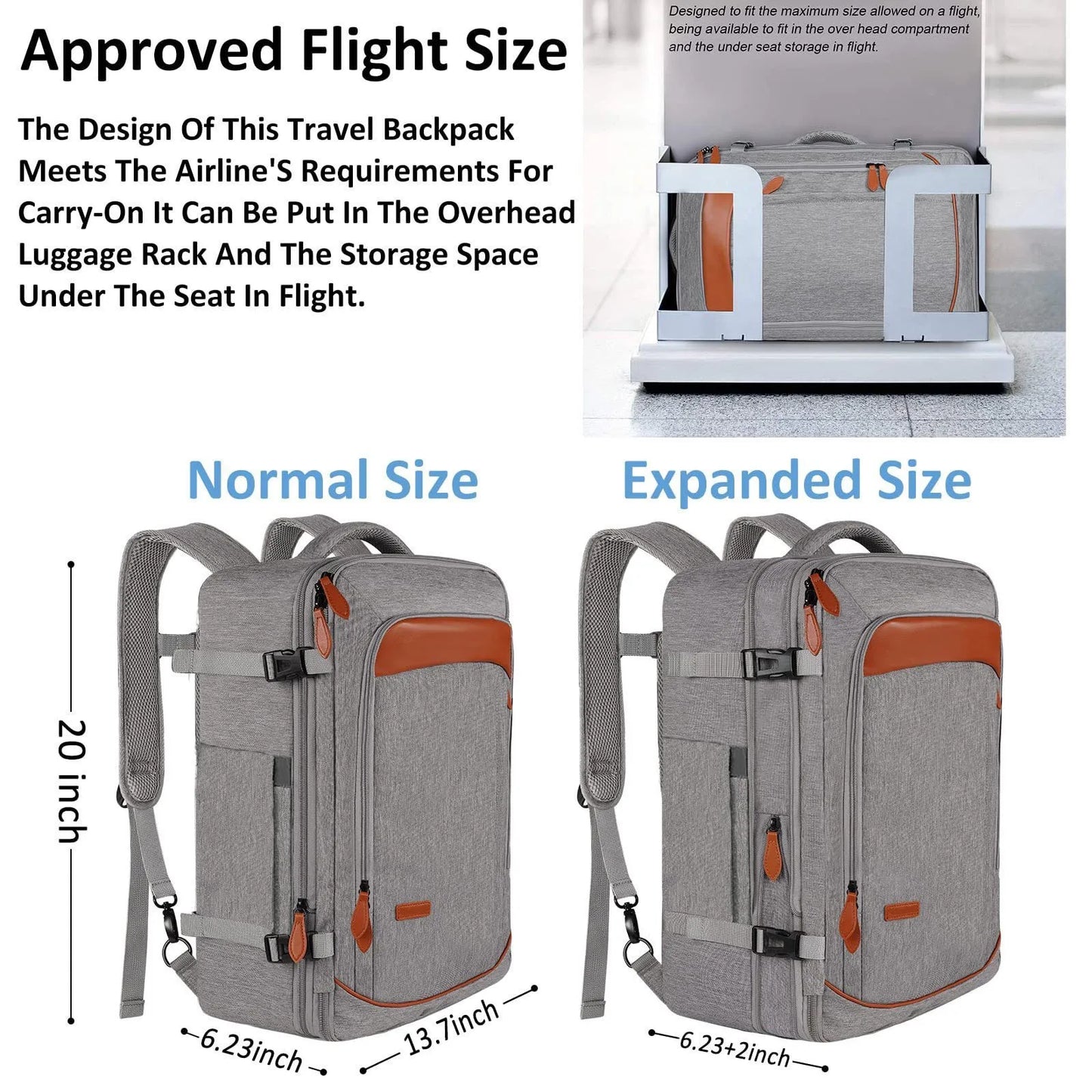 Large Capacity Expandable Travel Backpacks Water Resistant Mochila
