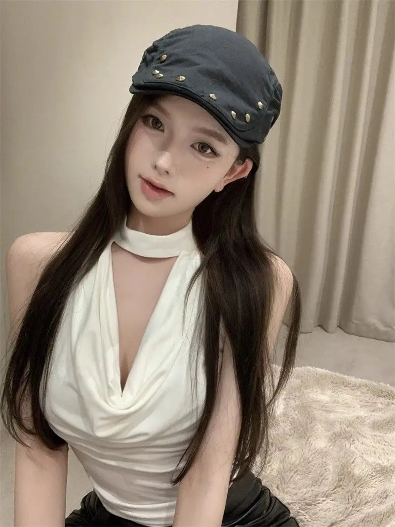 Summer New Women Sexy Sleeveless V-Neck Lady Top