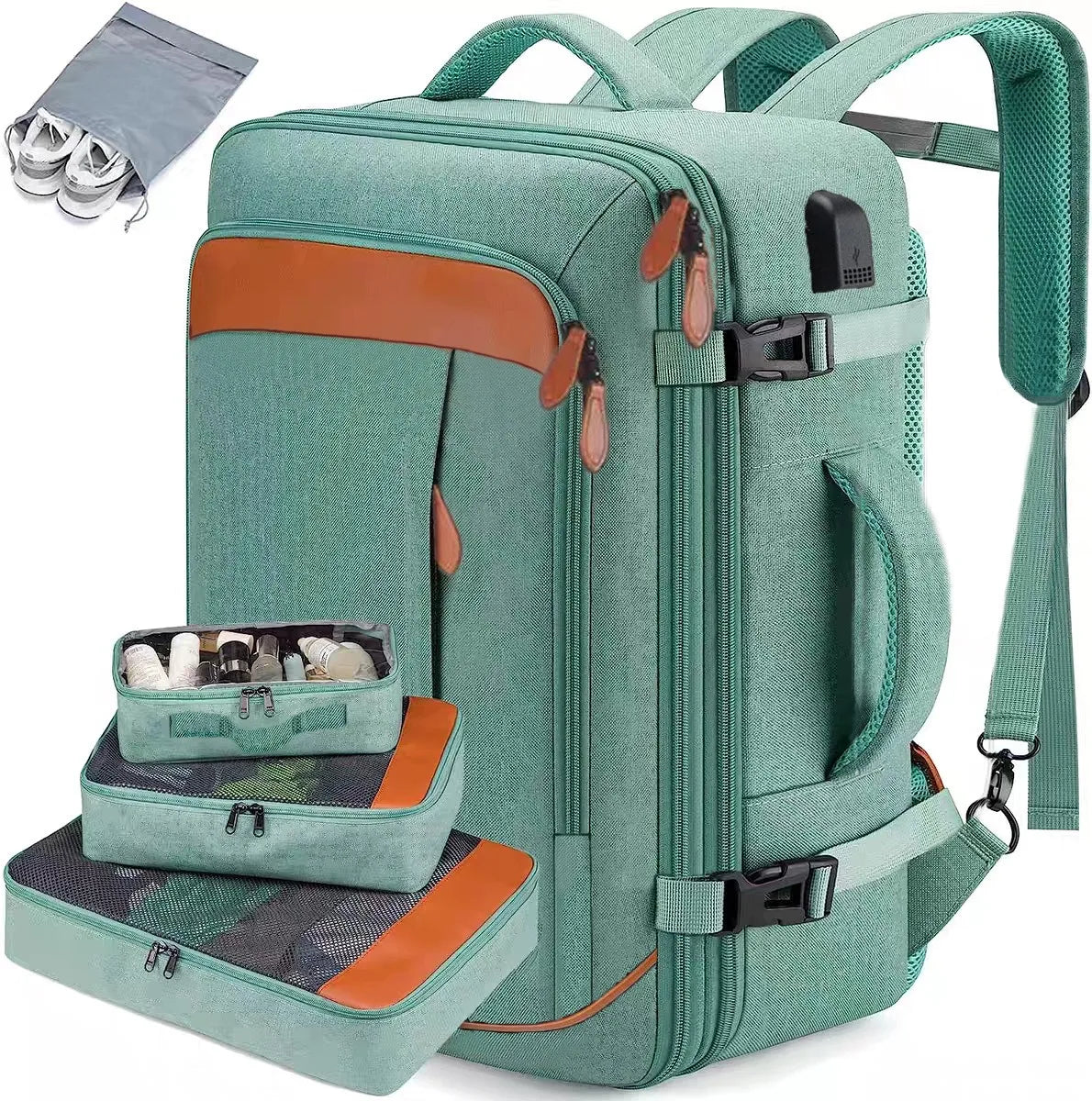 Large Capacity Expandable Travel Backpacks Water Resistant Mochila