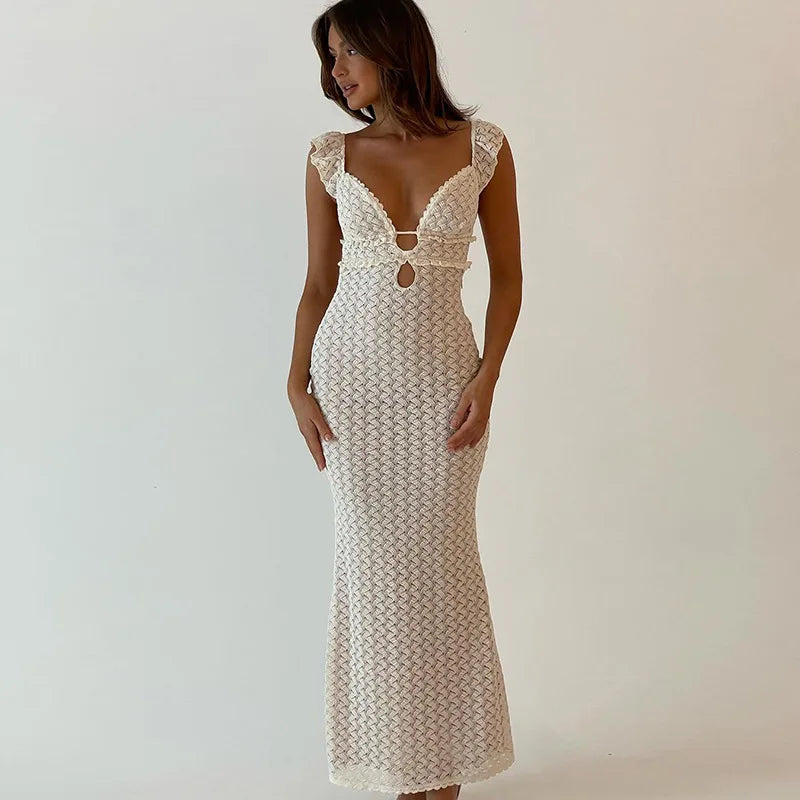 Backless Party Dress Elegant Tie Detail Summer Look