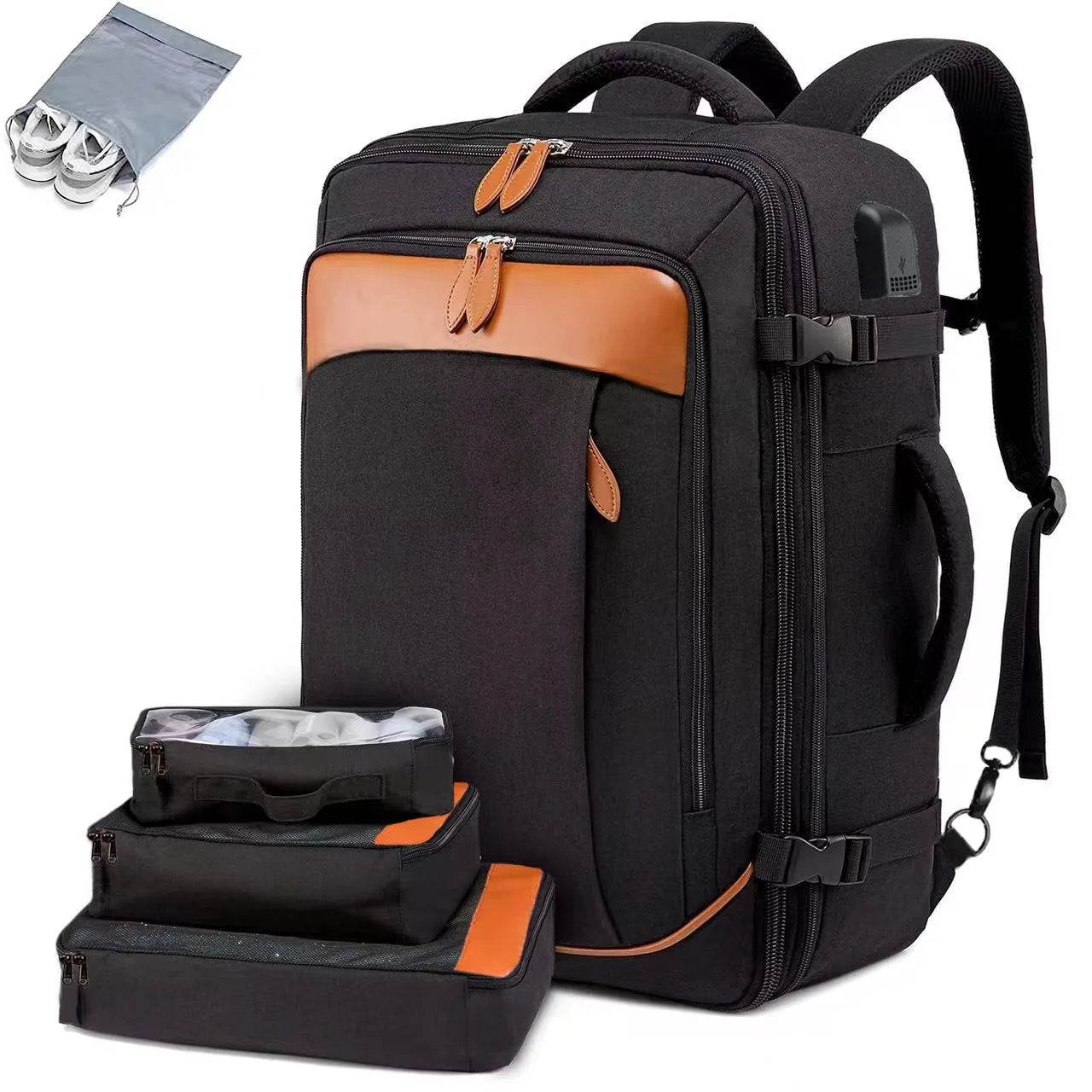 Large Capacity Expandable Travel Backpacks Water Resistant Mochila