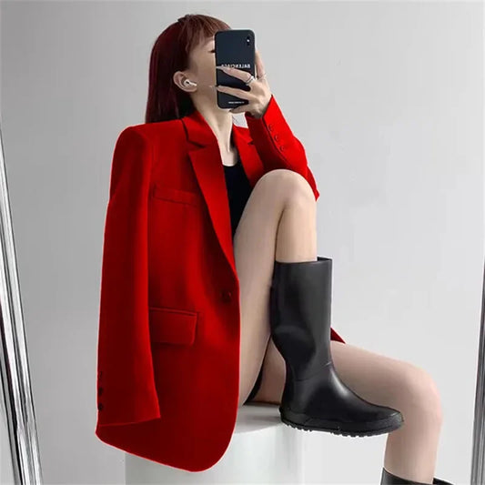 Vintage Long Sleeve Blazer for Women