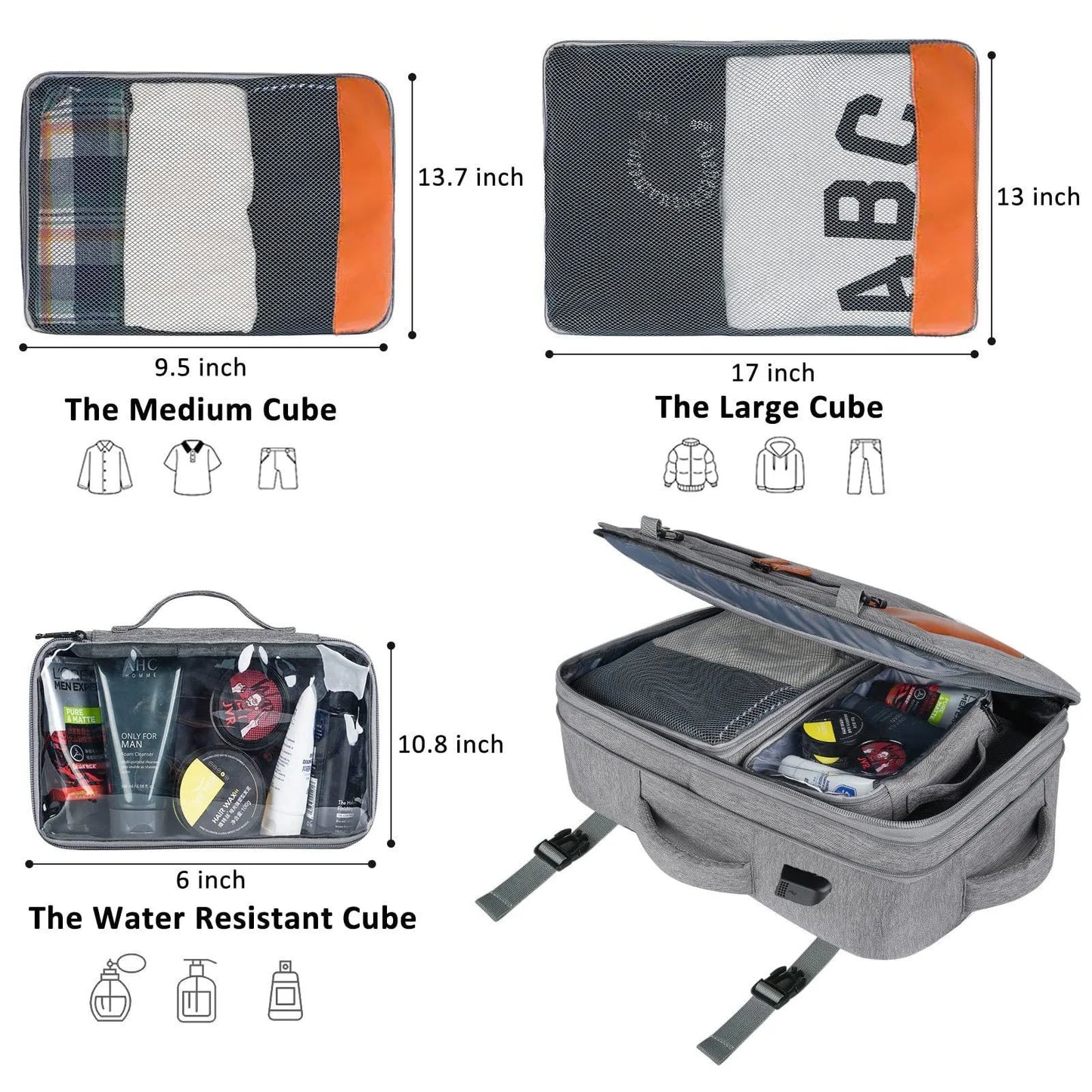 Large Capacity Expandable Travel Backpacks Water Resistant Mochila