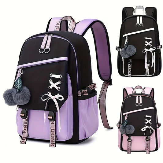 Teenagers Cute School Backpack Nylon Fabric