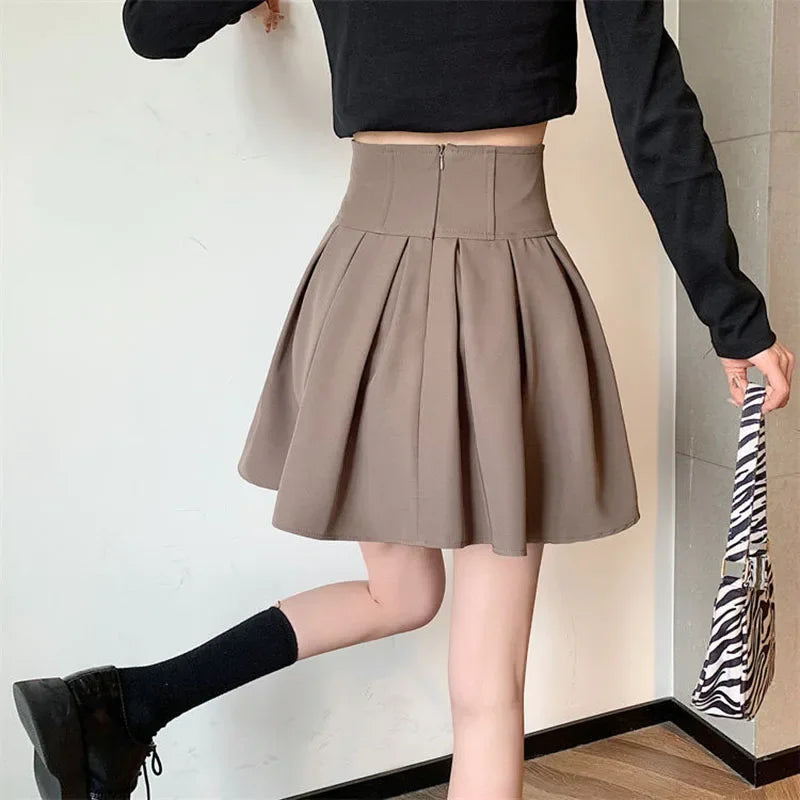 Fashion Pleated Skirt Show Leg Length Chic