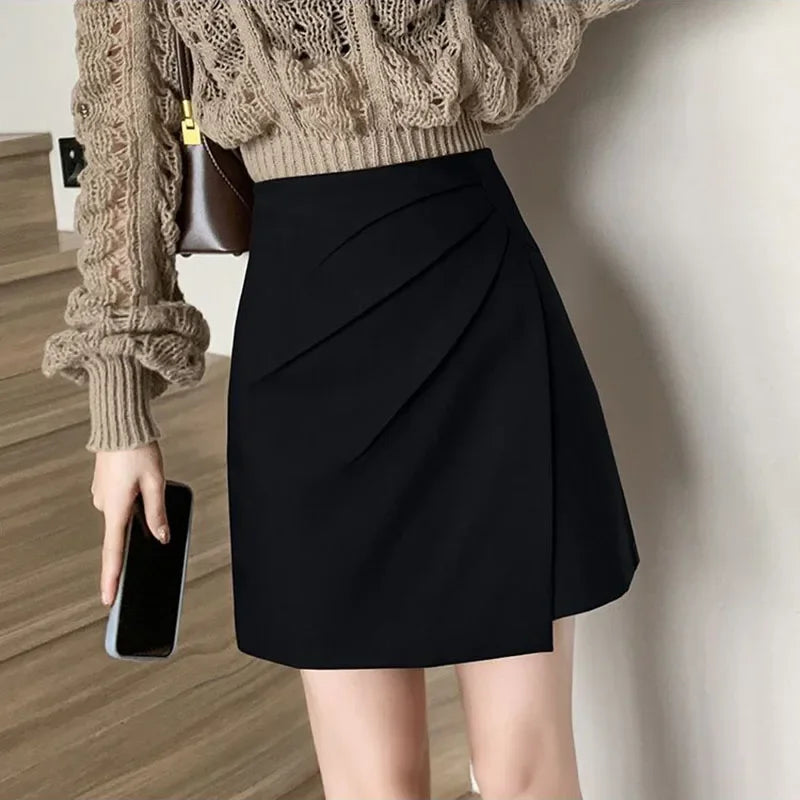 Women Fashion Office Irregular Ruffles Mini Skirts