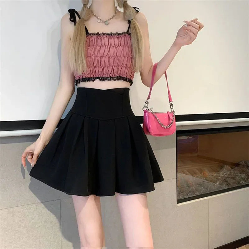 Fashion Pleated Skirt Show Leg Length Chic