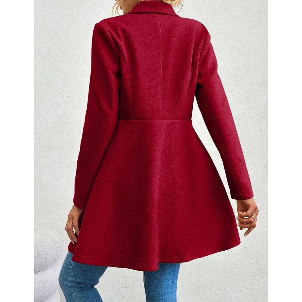 Women’s Work & Winter Coat Stylish Red Outerwear